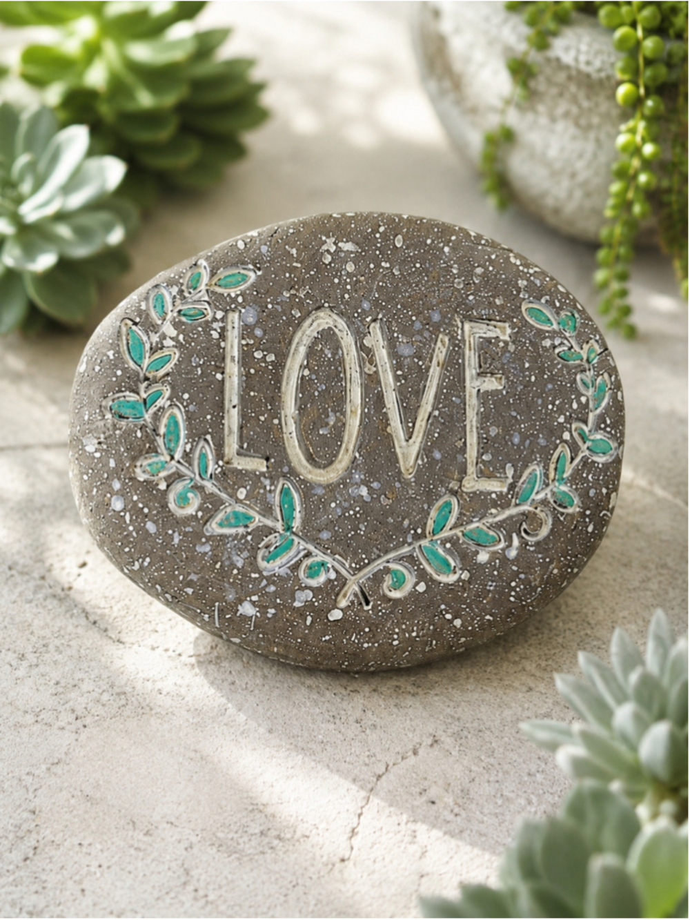 Set of 4 Inspirational Garden Stones – “Hello,” “Love,” “Believe” & “Faith” - Picture 5 of 6